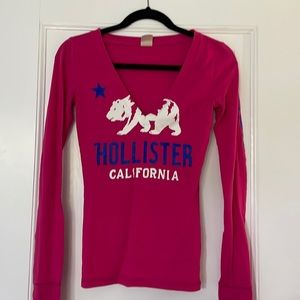 Hot pink Hollister long sleeve shirt